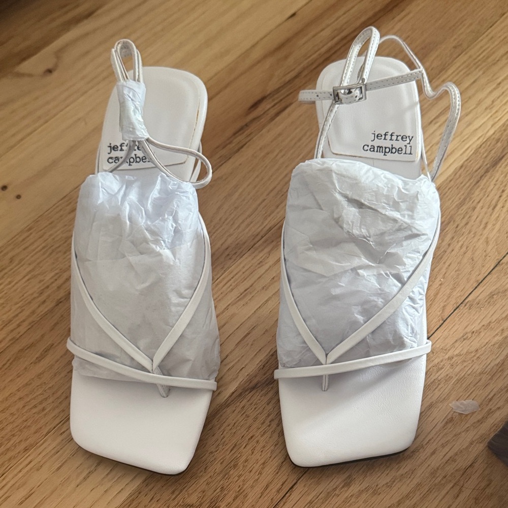 Jeffrey Campbell White Strappy Heels